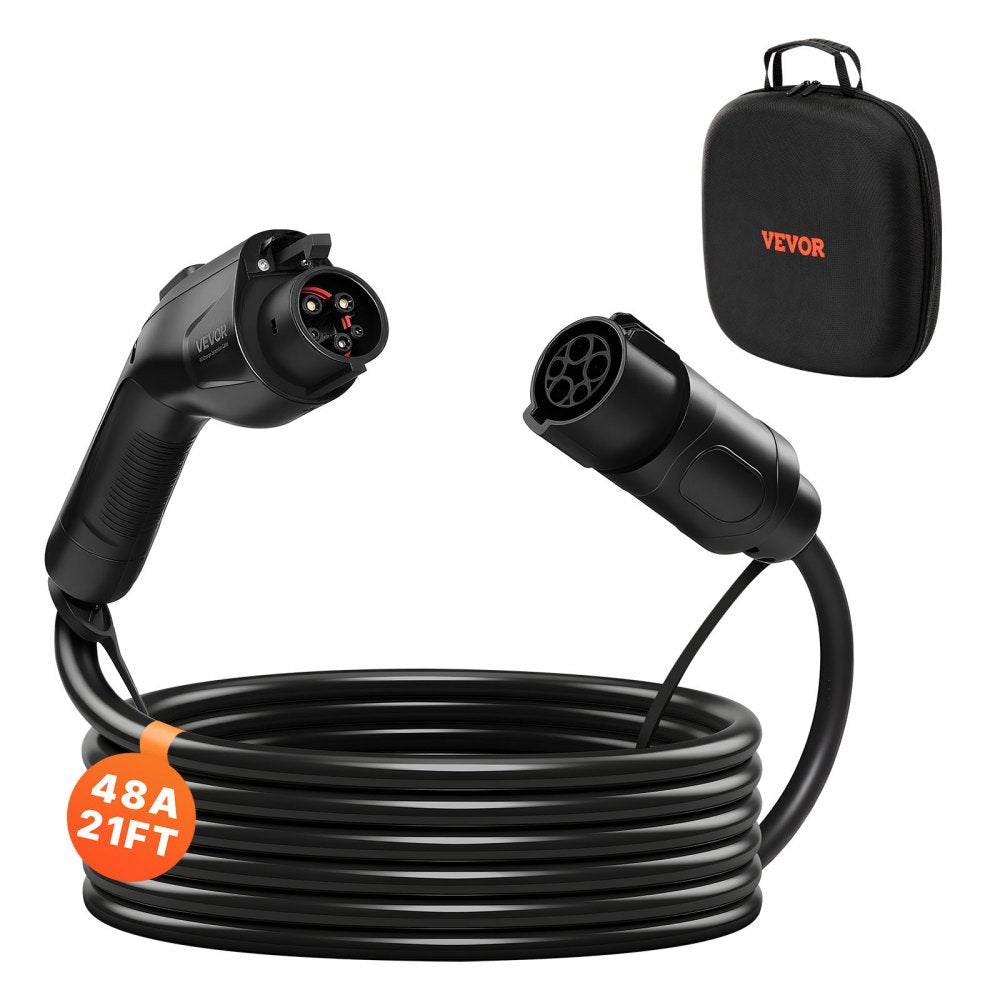 VEVOR EV Charger Extension Cable, 48Amp 21 ft J1772 Extension Cord Compatible with 120V-240V SAE J1772 Electric Vehicle