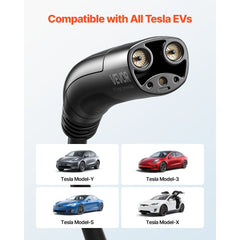 VEVOR EV Charger Extension Cable for Tesla, 48Amp 21 ft Max 240V 11.52 kW with NACS Plug, EV Extension Cord for Level