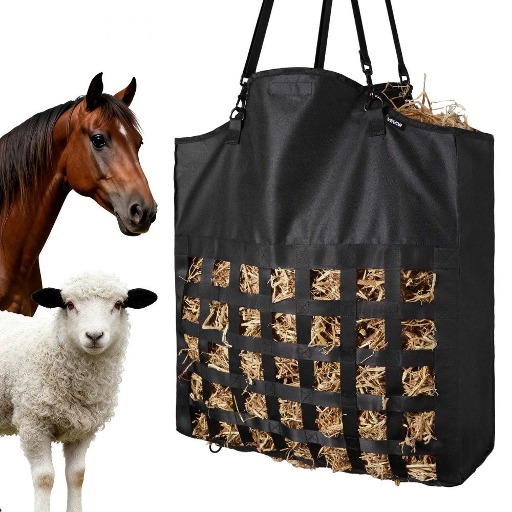 VEVOR Hay Bag for Horses, 21.65 x 7.28 x 25.2 in, 1.81 x 1.81 in Holes, Premium Nylon Construction with PVC Waterproof