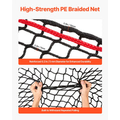 VEVOR Round Bale Hay Net, 5.91 x 5.91 x 5.91 ft, 1.5 inch Holes, PE Material, Knotless Design, with Zip Ties, Needle