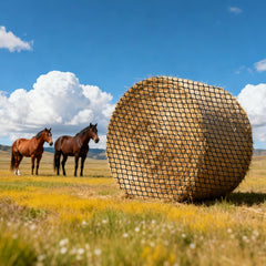 VEVOR Round Bale Hay Net, 4.92 x 4.92 x 4.92 ft, 1.65 inch Holes, PE Material, Knotless Design, with Self-Locking Zip