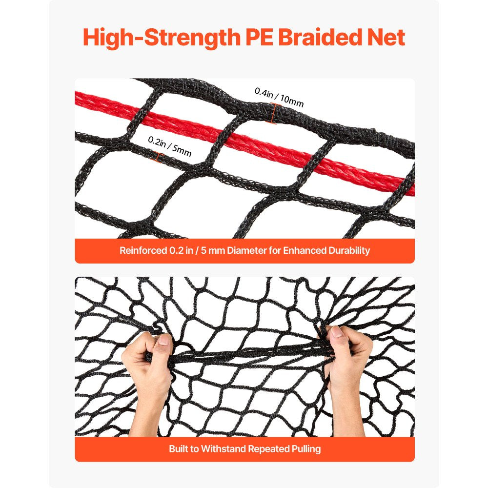 VEVOR Round Bale Hay Net, 5.91 x 5.91 x 5.91 ft, 1.65 inch Holes, PE Material, Knotless Design, with Zip Ties, Needle