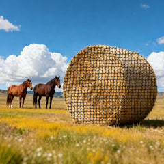 VEVOR Round Bale Hay Net, 5.91 x 5.91 x 5.91 ft, 1.65 inch Holes, PE Material, Knotless Design, with Zip Ties, Needle