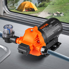VEVOR RV Water Pressure Diaphragm Pump 3Chambers 110V 3.3GPM 45PSI Adjustable Presssure Fresh Water Pump, Self Priming