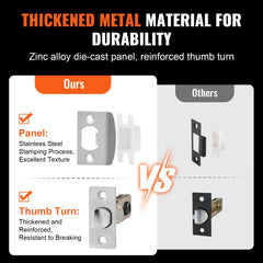 VEVOR Front Door Handle and Deadbolt Set, Square Entry Handle Set with Lever, Single Cylinder, Adjustable Hole Space