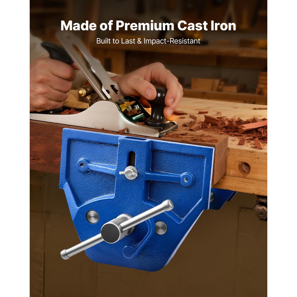 VEVOR Woodworking Vise, 7 Inch Jaw Width, Quick Release Wood Bench Vise, 8 Inch Max Jaw Opening, Heavy-duty Cast Iron