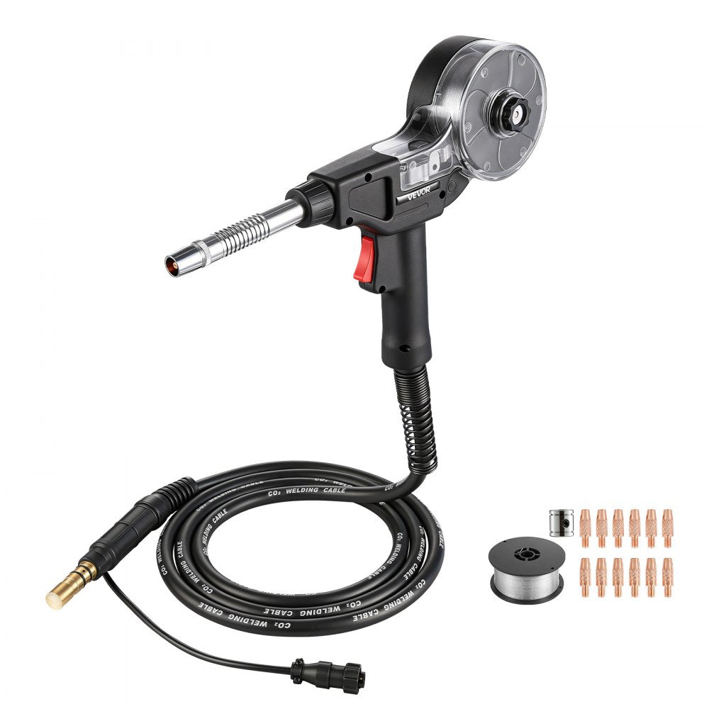 VEVOR 135Amp Spool Gun with 10FT Cable, Replacement for Miller Spoolmate 100 - with 11PCS Mig Welding Contact Tips &