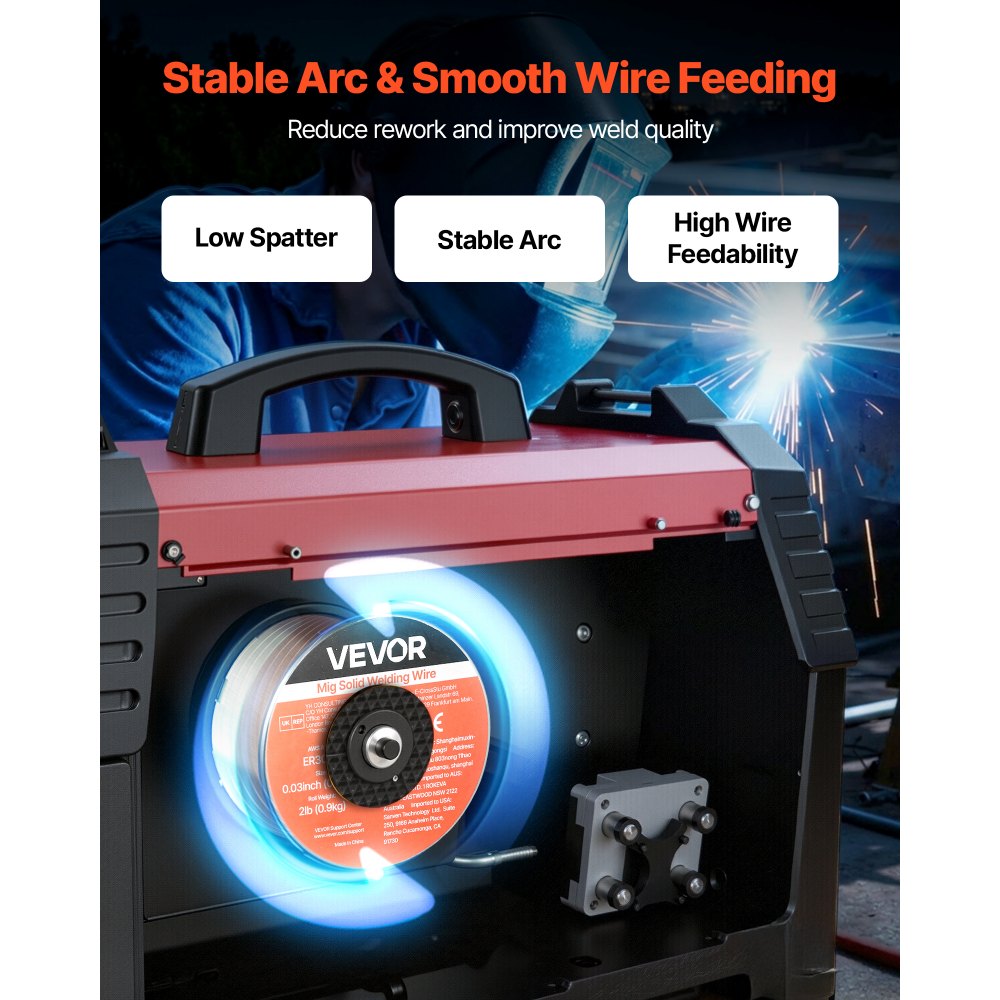 VEVOR Solid MIG Welding Wire, ER308L 0.03-inch 2 LBS, Low Spatter Stainless Steel Welding Wire with High Feedability
