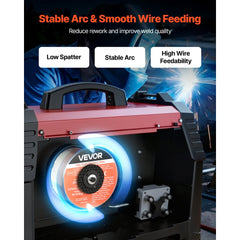 VEVOR Solid MIG Welding Wire, ER308L 0.03-inch 2 LBS, Low Spatter Stainless Steel Welding Wire with High Feedability