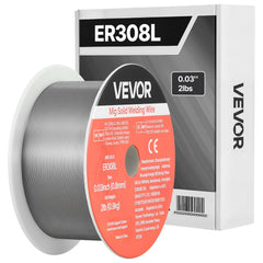 VEVOR Solid MIG Welding Wire, ER308L 0.03-inch 2 LBS, Low Spatter Stainless Steel Welding Wire with High Feedability