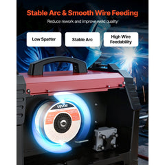 VEVOR Solid MIG Welding Wire, ER70S-6 0.035-inch 10 LBS, Low Spatter Mild Steel Welding Wire with High Deoxidizers for