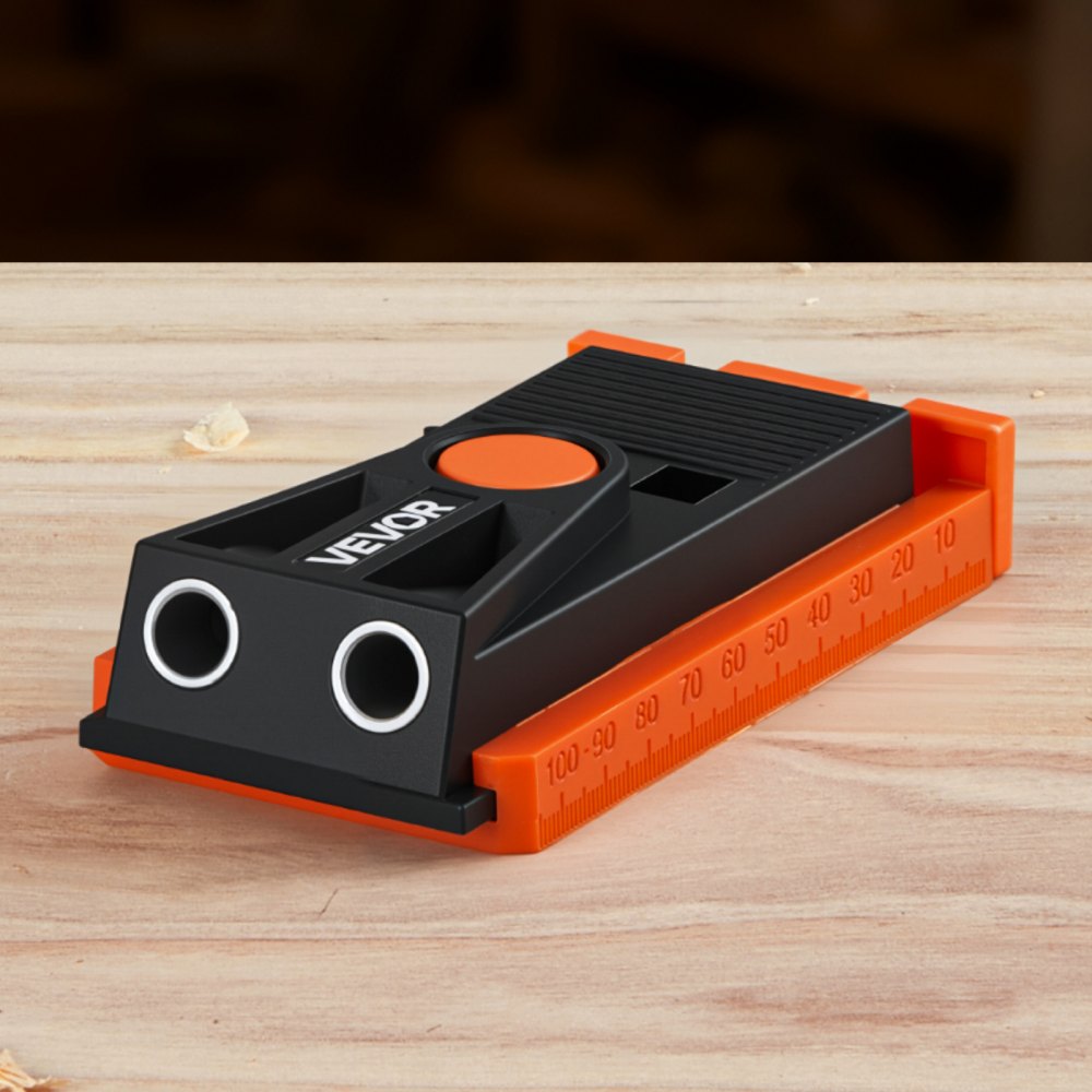 VEVOR Pocket Hole Jig Kit, 1/2 to 1-1/2 in Adjustable, Mini Jig Pocket Hole System with Step Drill, Hex Wrench, Drill