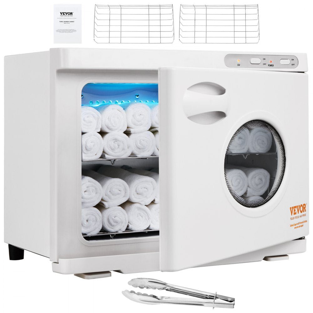 VEVOR Hot Towel Warmer，23L Large Capacity Spa Hot Towel Warmers with See Through Window, 2 Stainless Steel Racks, Holds
