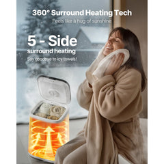 VEVOR Towel Warmers for Bathroom, Towel Warmer Bucket with Child Lock & High-Temp Indicator & 24H Delay Timer & Auto