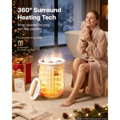 VEVOR Towel Warmers for Bathroom 20L Heated Towel Bucket with LED Display, Rapid Heating, 4 Adjustable Timer, Wood