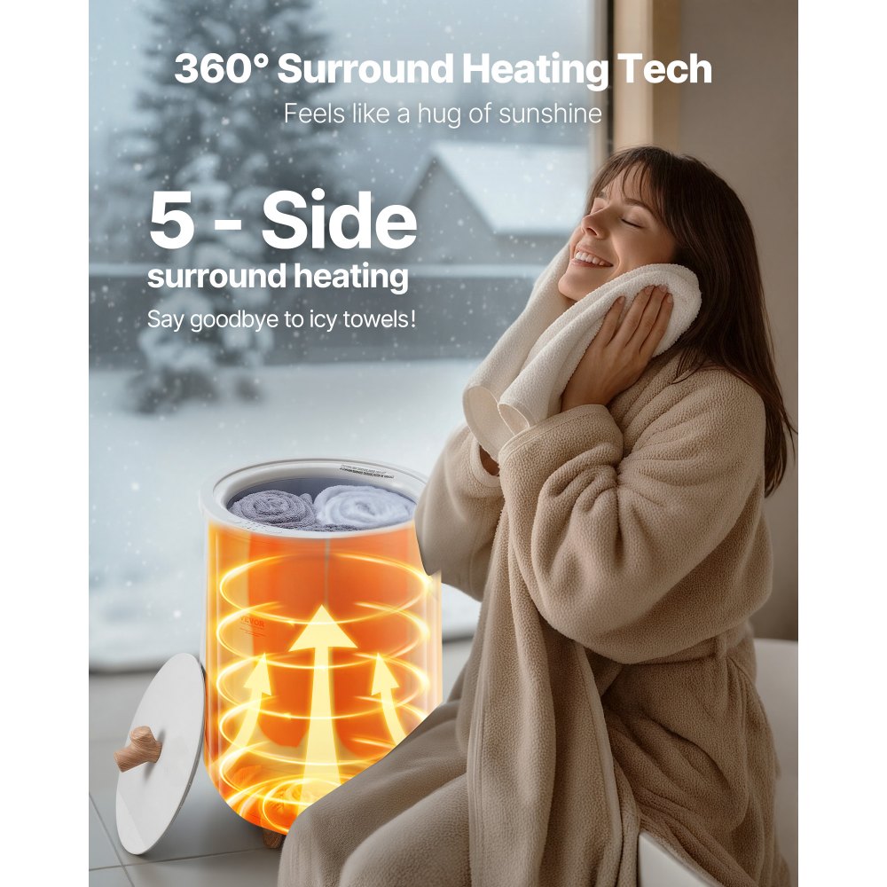 VEVOR Towel Warmers for Bathroom, Towel Warmer Bucket Auto Shut Off for Spa Fits up to 3 Oversized Bath Towels