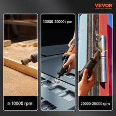 VEVOR Die Grinder, 1/4" Collet Variable Speed (10000-28000RPM), Heavy Duty Electric, Ergonomic Grip for Rust Removal