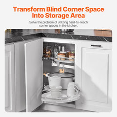 VEVOR Swing Right Blind Corner Cabinet, Pull Out Organizer for 36 inch Width Blind Cabinet, 2 Tier Height Adjustable