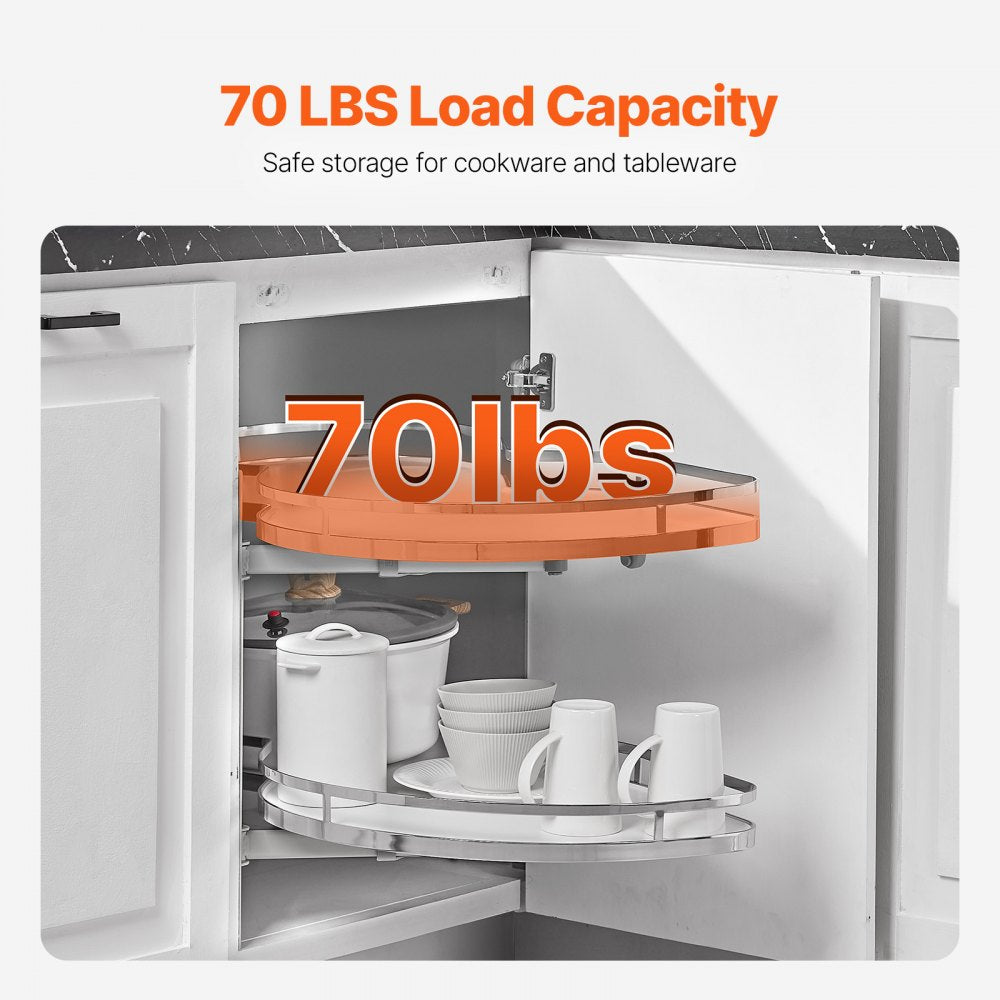 VEVOR Swing Left Blind Corner Cabinet, Pull Out Organizer for 36 inch Width Blind Cabinet, 2 Tier Height Adjustable