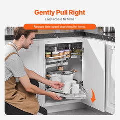VEVOR Swing Left Blind Corner Cabinet, Pull Out Organizer for 36 inch Width Blind Cabinet, 2 Tier Height Adjustable