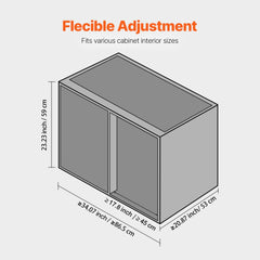 VEVOR Swing Left Blind Corner Cabinet, Pull Out Organizer for 36 inch Width Blind Cabinet, 2 Tier Height Adjustable