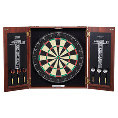 VEVOR Dartboard and Cabinet Set, Ready-to-Play Bundle Official Size Dartboard Cabinet, Steel Tip Dart Hideaway Cabinet