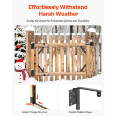 VEVOR Gate Corner Brace Bracket, 2 Sets, Anti Sag Gate Frame Hardware Kit, Gate Frame Brace Bracket with Latch Lock