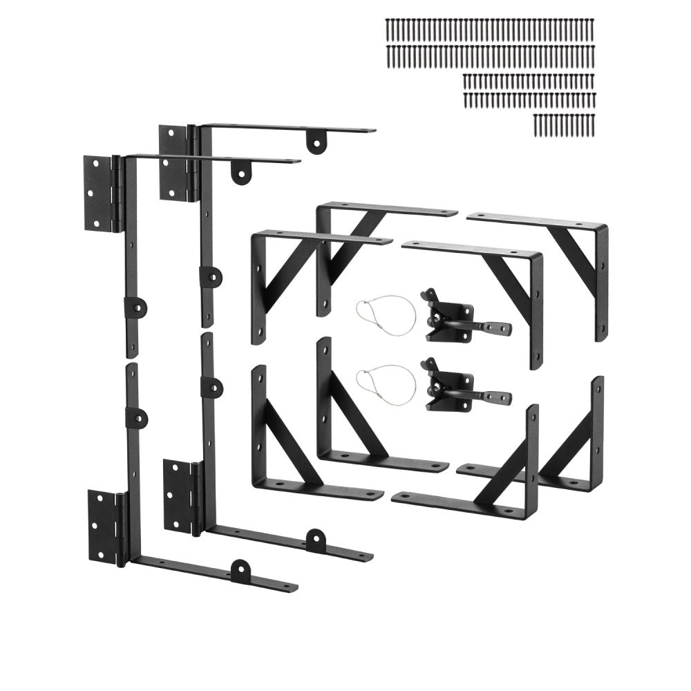 VEVOR Gate Corner Brace Bracket, 2 Sets, Anti Sag Gate Frame Hardware Kit, Gate Frame Brace Bracket with Latch Lock