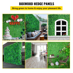 VEVOR Artificial Boxwood Panels, 20 PCS 20"x20" Boxwood Hedge Wall Panels, PE Artificial Grass Backdrop Wall 1.6"