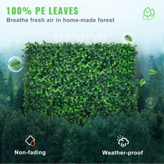 VEVOR 12PCS 20x20inch Artificial Boxwood Panels,Boxwood Hedge Wall Panels,Artificial Grass Backdrop Wall 1.6",Privacy