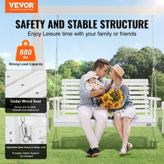 VEVOR Wooden Porch Swing 4.5 ft, Patio bench swing for Courtyard & Garden, Upgraded 880 lbs Strong Load Capacity, Heavy