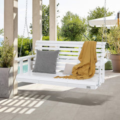 VEVOR Wooden Porch Swing 4.5 ft, Patio bench swing for Courtyard & Garden, Upgraded 880 lbs Strong Load Capacity, Heavy