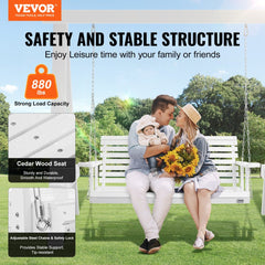 VEVOR Wooden Porch Swing 5.5 ft, Patio bench swing for Courtyard & Garden, Upgraded 880 lbs Strong Load Capacity, Heavy
