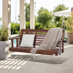 VEVOR Wooden Porch Swing 5.5 ft, Patio bench swing for Courtyard & Garden, Upgraded 880 lbs Strong Load Capacity, Heavy