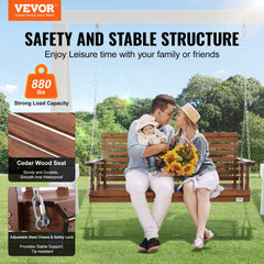 VEVOR Wooden Porch Swing 5 ft, Patio bench swing for Courtyard & Garden, Upgraded 880 lbs Strong Load Capacity, Heavy