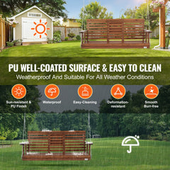 VEVOR Wooden Porch Swing 5 ft, Patio bench swing for Courtyard & Garden, Upgraded 880 lbs Strong Load Capacity, Heavy