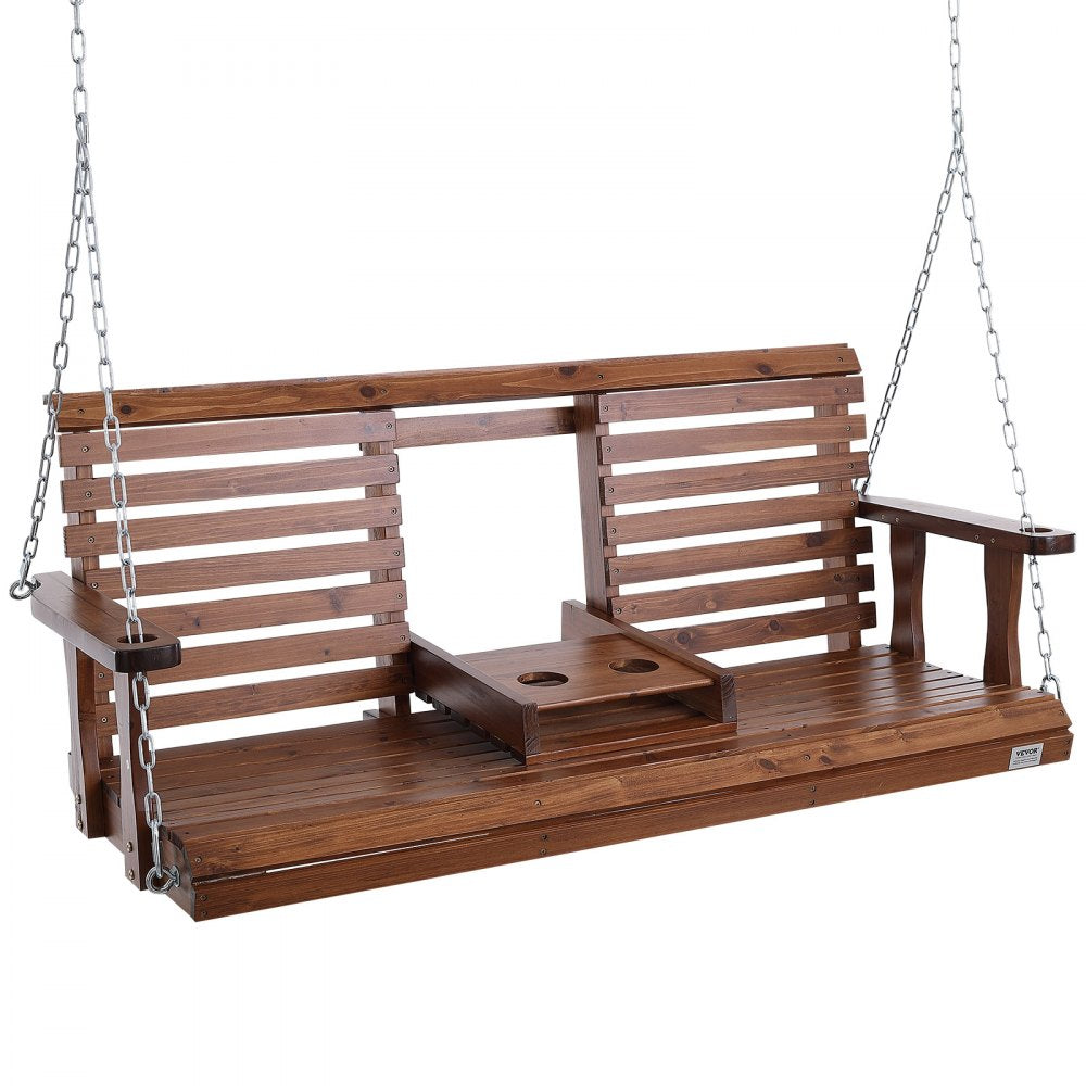 VEVOR Wooden Porch Swing 5 ft, Patio bench swing for Courtyard & Garden, Upgraded 880 lbs Strong Load Capacity, Heavy