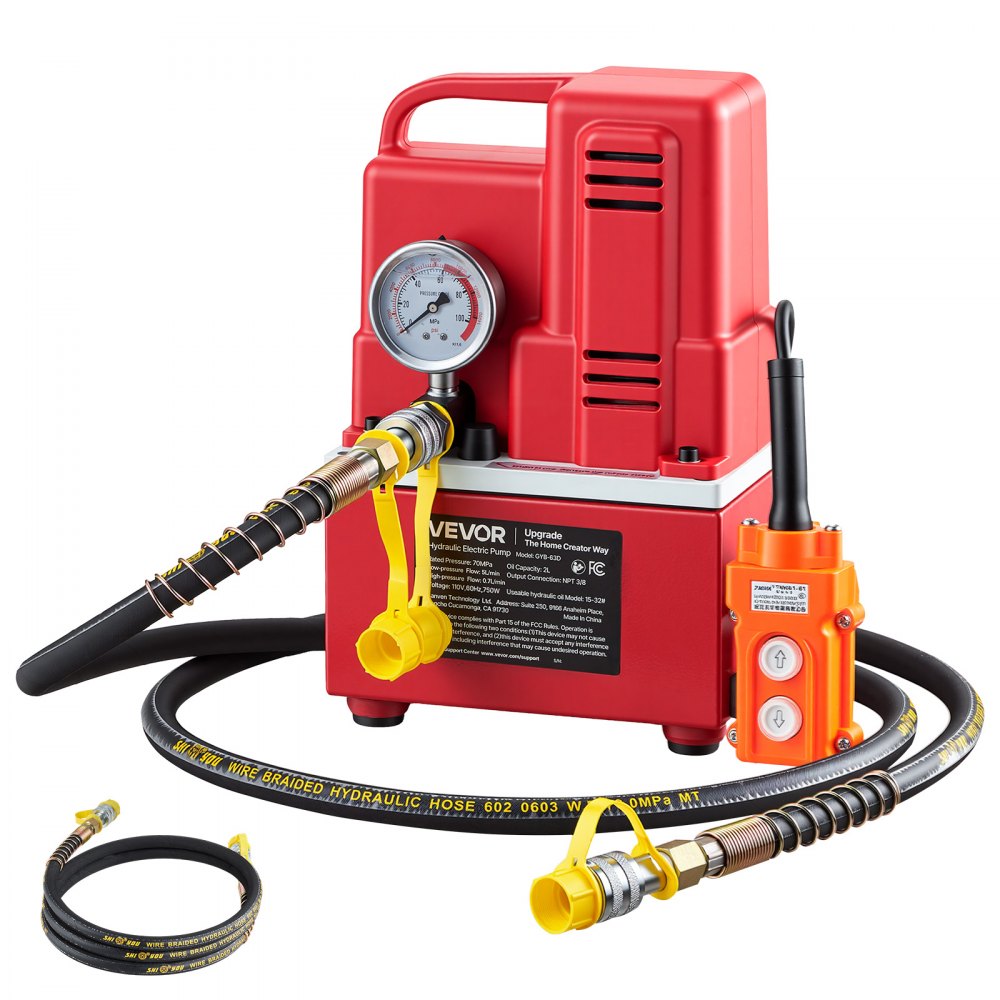 VEVOR Electric Hydraulic Pump, 750W 10,000 PSI, 120V Single Acting Electric Driven Hydraulic Pump Power Pack Unit, with