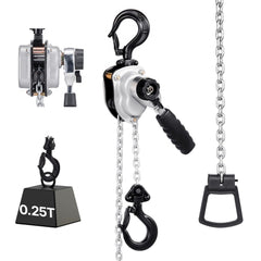 VEVOR Manual Lever Chain Hoist, 1/4T 550LBS Capacity Heavy Duty Come Along, 10FT Lift G80 Alloy Steel Chain With Dual