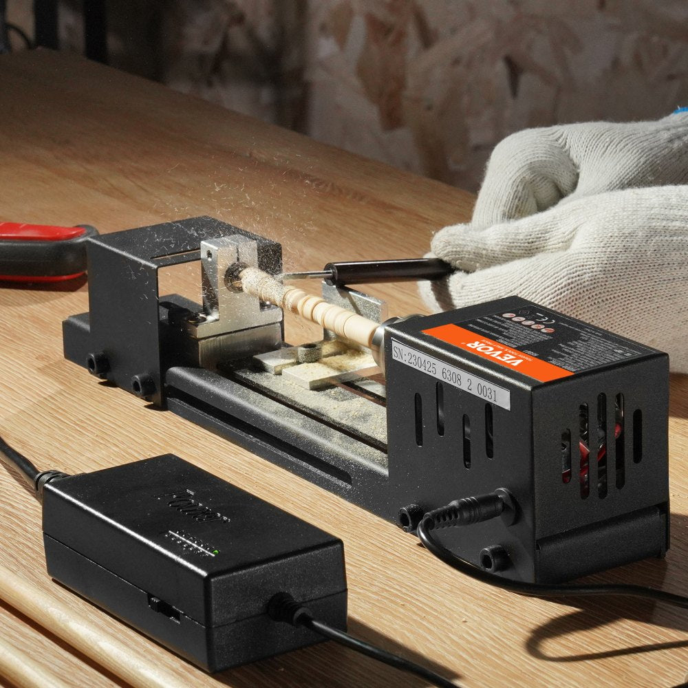 VEVOR Compact Lathe Machine, Dimensions 2.76 x 6.3 inches, 24VDC 96W, Includes Milling Machine Accessories, Features 7