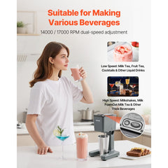 VEVOR Milkshake Maker, 150W Milk Shake Maker Mixer, Single Head Drink Mixer Blender Machine, Dual-Speed Adjustment