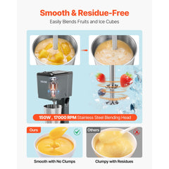 VEVOR Milkshake Maker, 150W Milk Shake Maker Mixer, Single Head Drink Mixer Blender Machine, Dual-Speed Adjustment