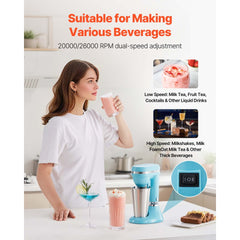 VEVOR Milkshake Maker, 100W Milk Shake Maker Mixer, Single Head Drink Mixer Blender Machine, Dual-Speed Adjustment