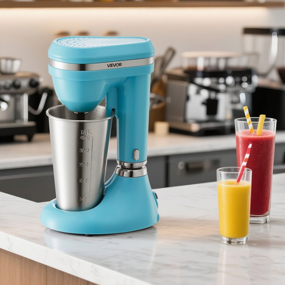 VEVOR Milkshake Maker, 100W Milk Shake Maker Mixer, Single Head Drink Mixer Blender Machine, Dual-Speed Adjustment