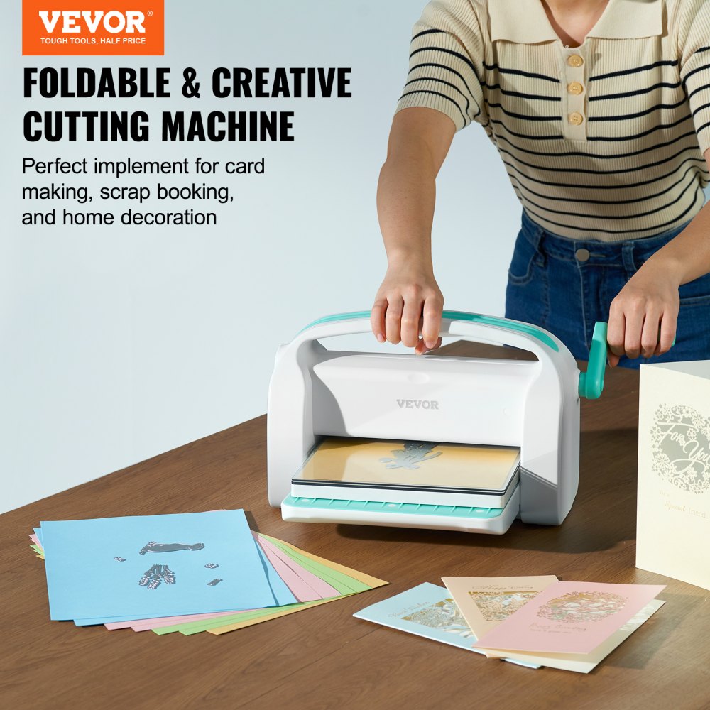 VEVOR Manual Die Cutting & Embossing Machine, Portable Cut Machines, 9 inch Opening Scrapbooking Machine Full Kit