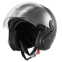 VEVOR Motorcycle Helmet, 3/4 Open Face, Adult Motocross Dirt Bike Helmet with Clear Visor, Comfortable Motorbike Racing