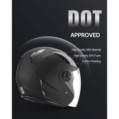 VEVOR Motorcycle Helmet, 3/4 Open Face, Adult Motocross Dirt Bike Helmet with Clear Visor, Comfortable Motorbike Racing