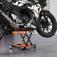 VEVOR Motorcycle Lift, 1100 LBS Motorcycle Lift ATV Scissor Lift Jack with Dolly & Hand Crank, Center Hoist Crank Stand