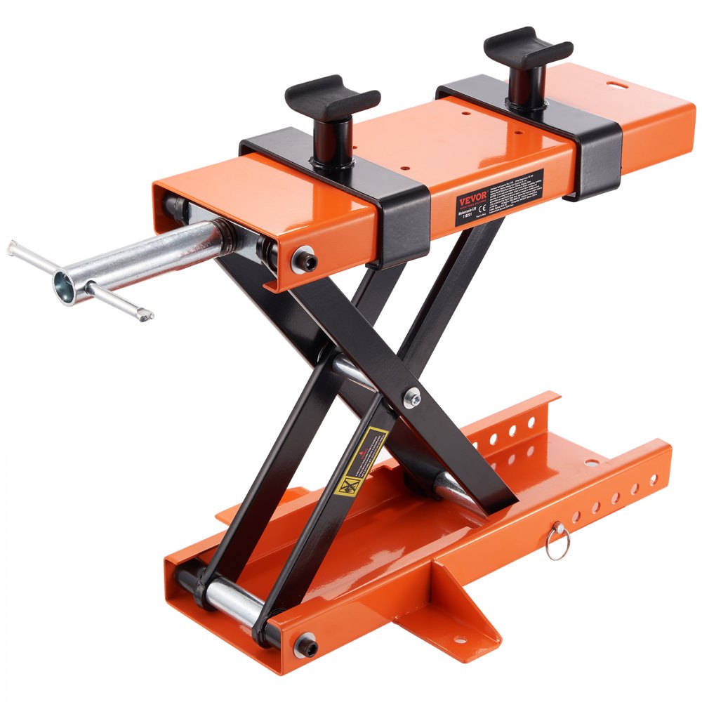 VEVOR Motorcycle Lift, 500 kg Motorcycle Center Scissor Lift Jack with Saddle & Safety Pin, Steel Motorcycle Jack Hoist