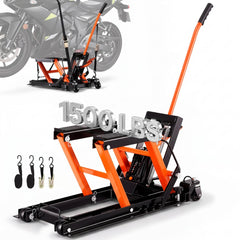 VEVOR Steel Hydraulic Motorcycle Jack Stand, 1500 LBS ATV Scissor Lift Jack, 4.7"-15" Scissor Lift Jack Stand with 4